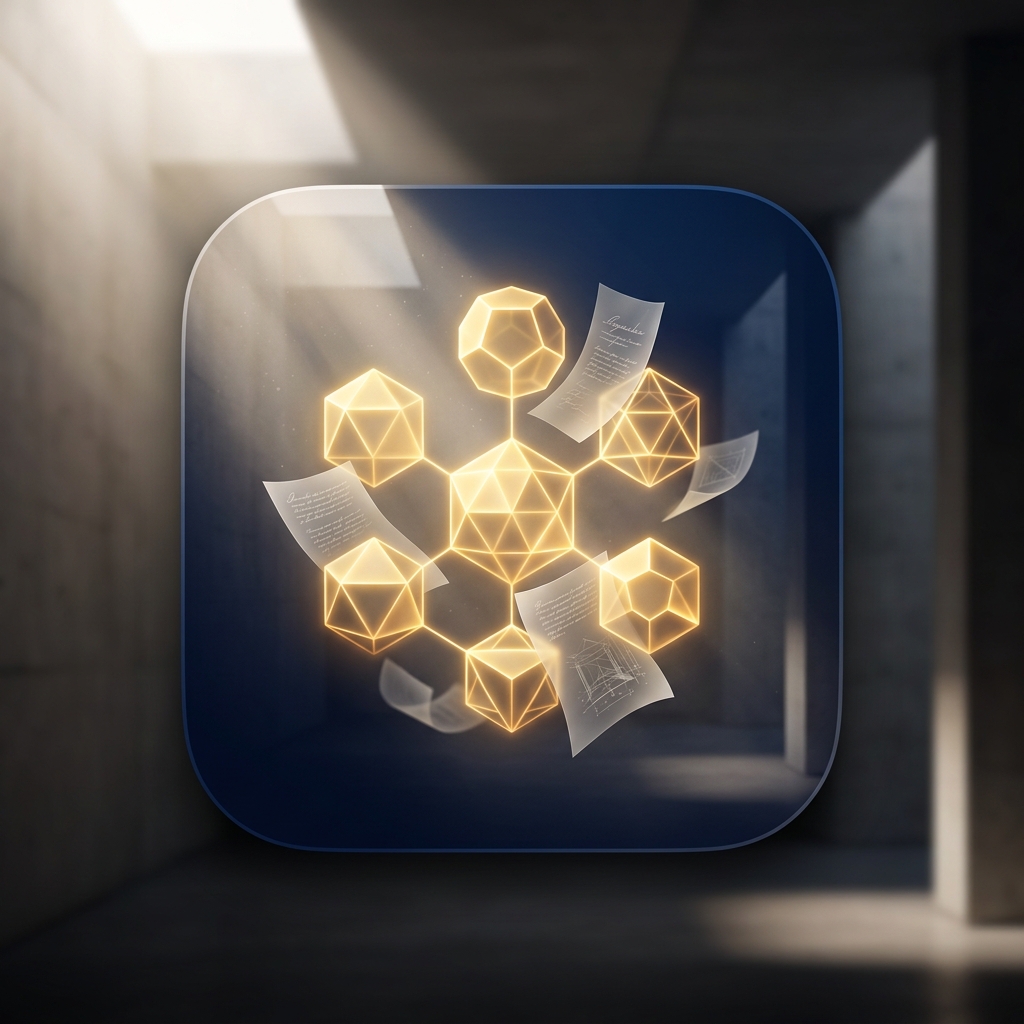 RTHMIC tile with connected golden geometric forms